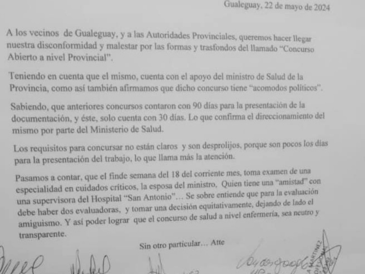 Hospital: Un grupo de trabajadores se opone a los concursos