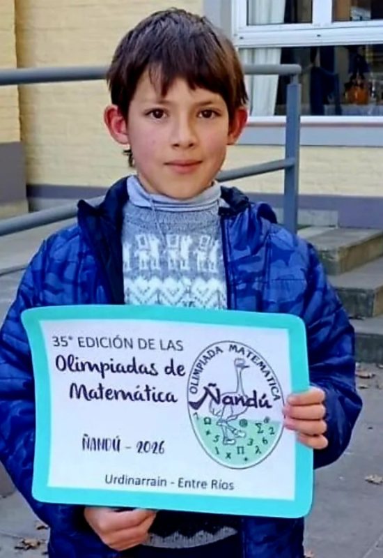 Niño de Urdinarrain es campeón de matemáticas